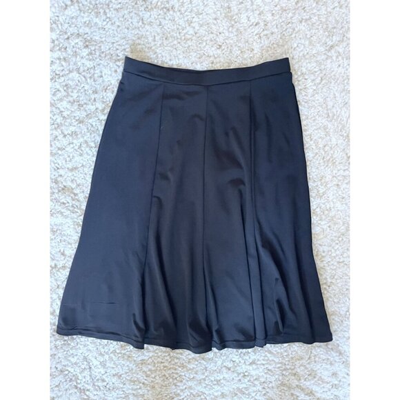 George Stretch Black Knee-Length Fit & Flare Skirt Size S Polyester Blend - Picture 3 of 3